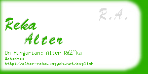 reka alter business card